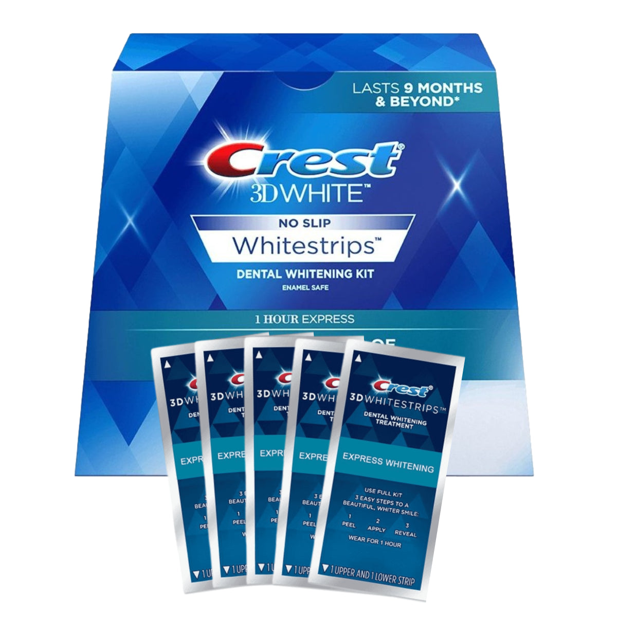 Bieliace Pásiky Crest 3D Whitestrips 1 Hour Express